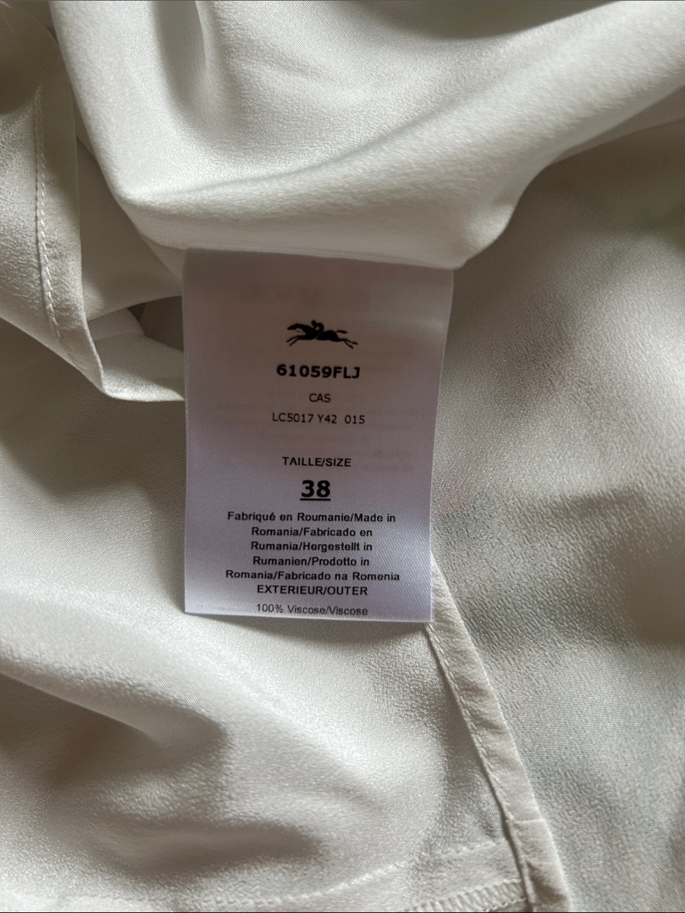 NWT Longchamp Floral  White Maxi Dress with Green Vine Detail - Picture 3 of 4